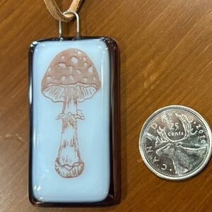 Handmade Quality Glass Mushroom Ornament or Pendant